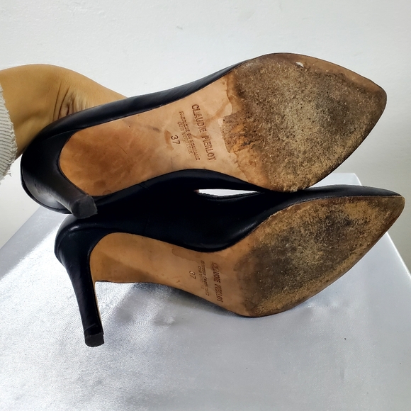 CLAUDIE PIERLOT Genuine Leather Heel shoes Pointed Toe Black - Picture 7 of 12